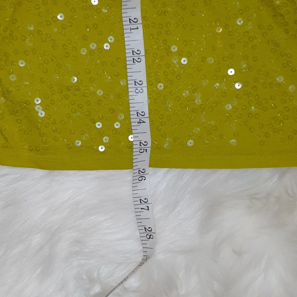 🐞Ann Taylor LOFT Brand Green Sequin Tank Top Sz S - Picture 4 of 7